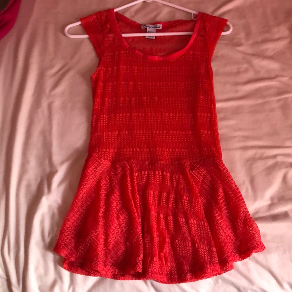 Coral peplum top